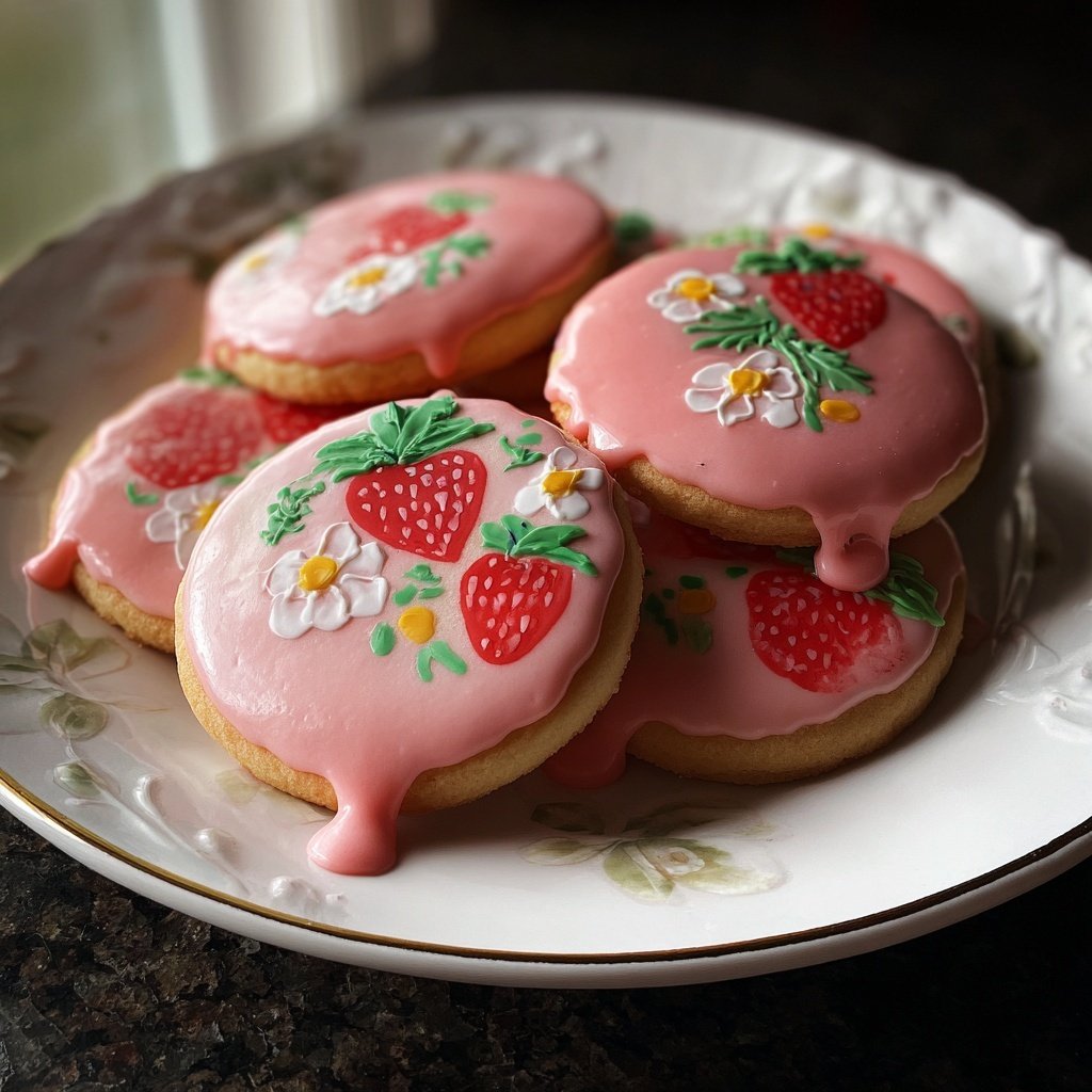 Spring Strawberry Sugar Cookies