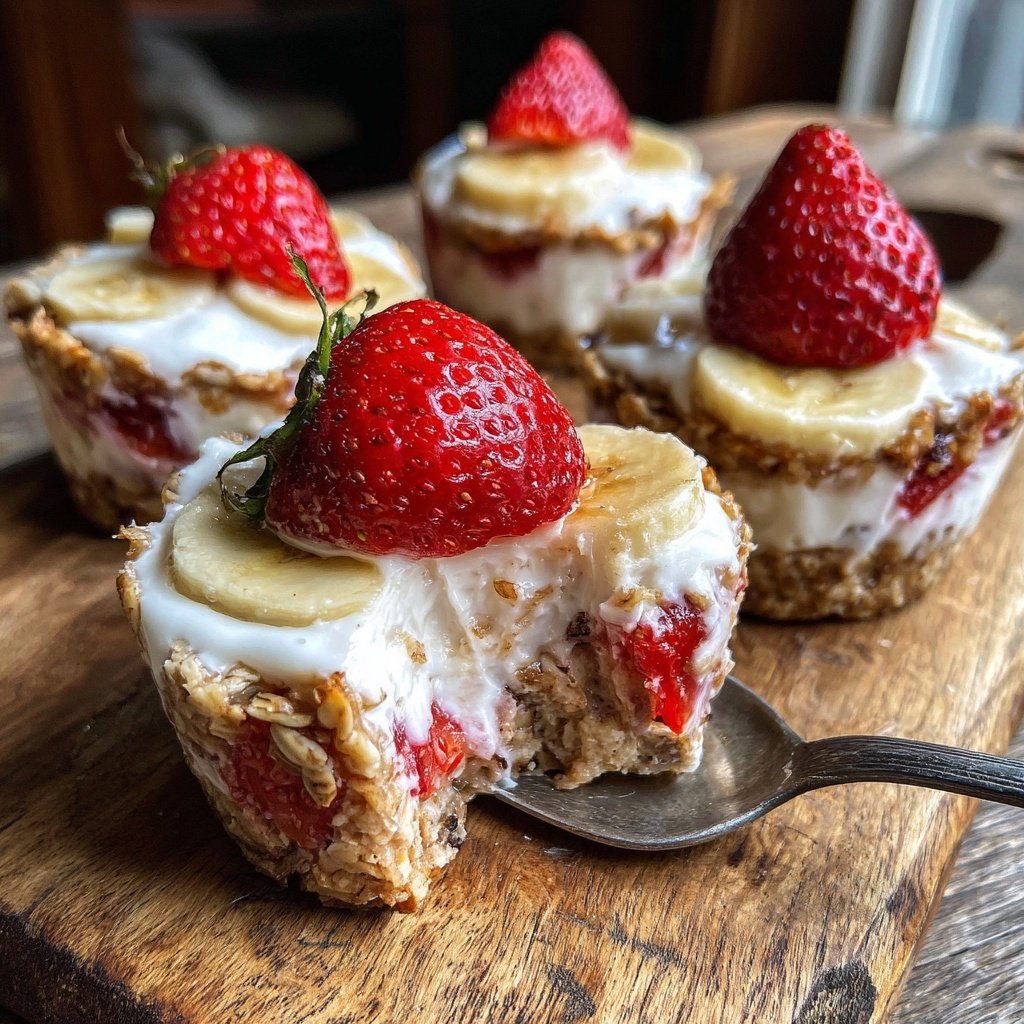 Strawberry Banana Yogurt Oat Cups