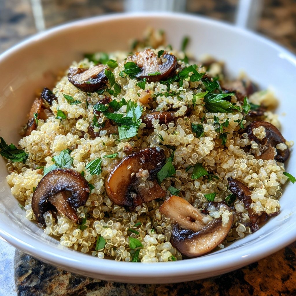 Garlic Butter Mushroom Quinoa