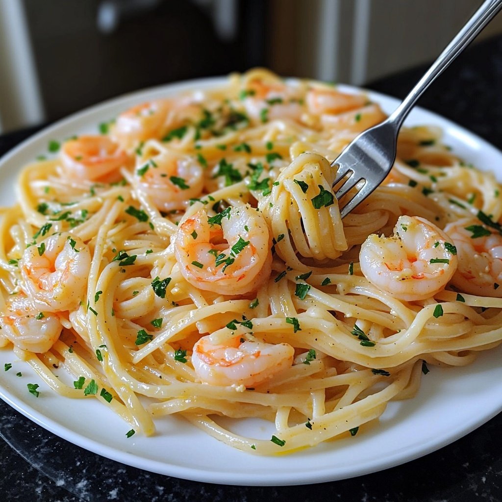 15-Minute Garlic Shrimp Pasta