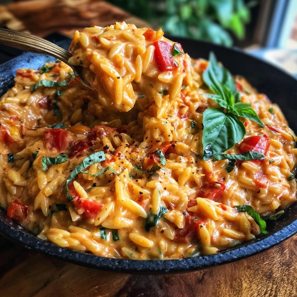 Creamy Tomato Veggie Orzo