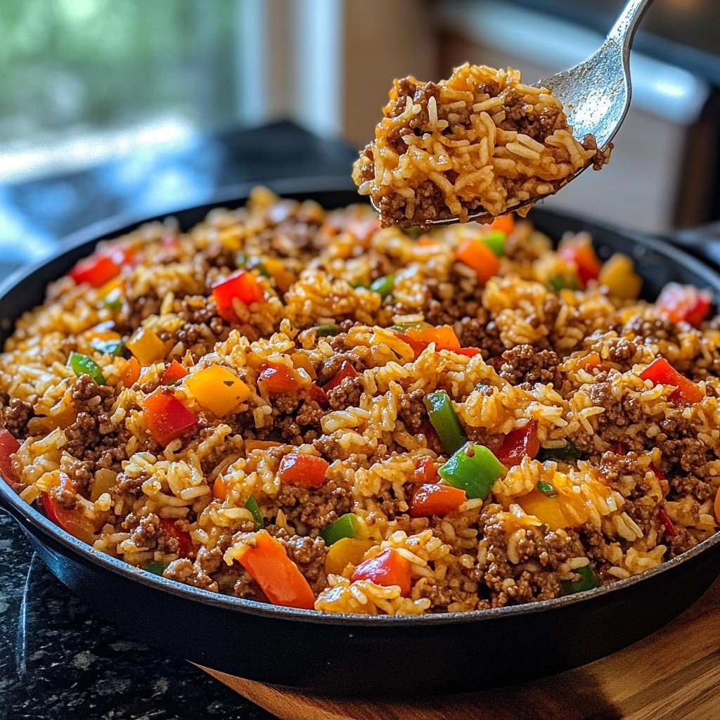 Ground Beef and Rice Skillet