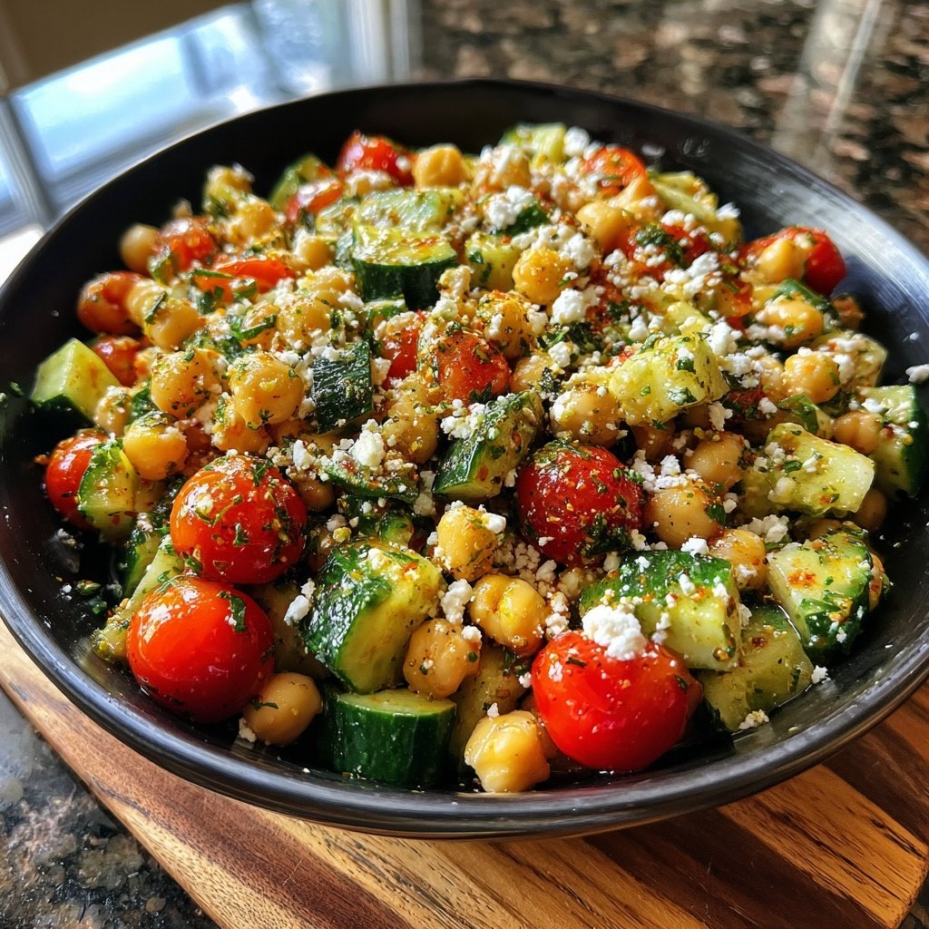 Mediterranean Chickpea Cucumber Salad