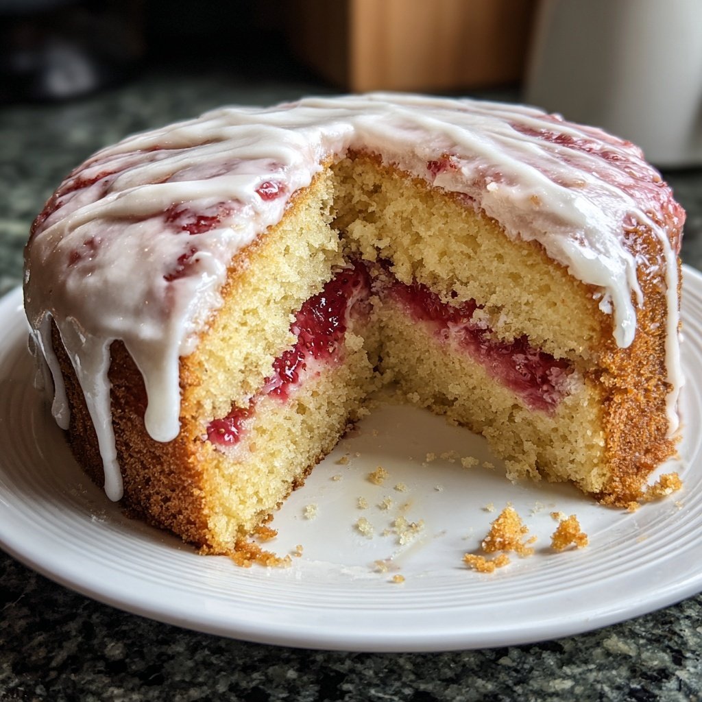 Vanilla Cake with Strawberry Filling