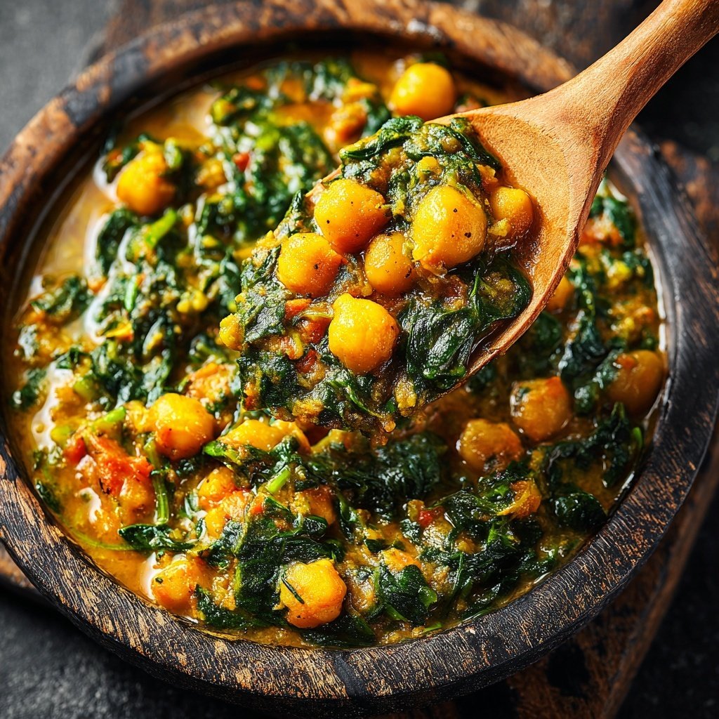 Healthy Dinner Chickpea Spinach Curry