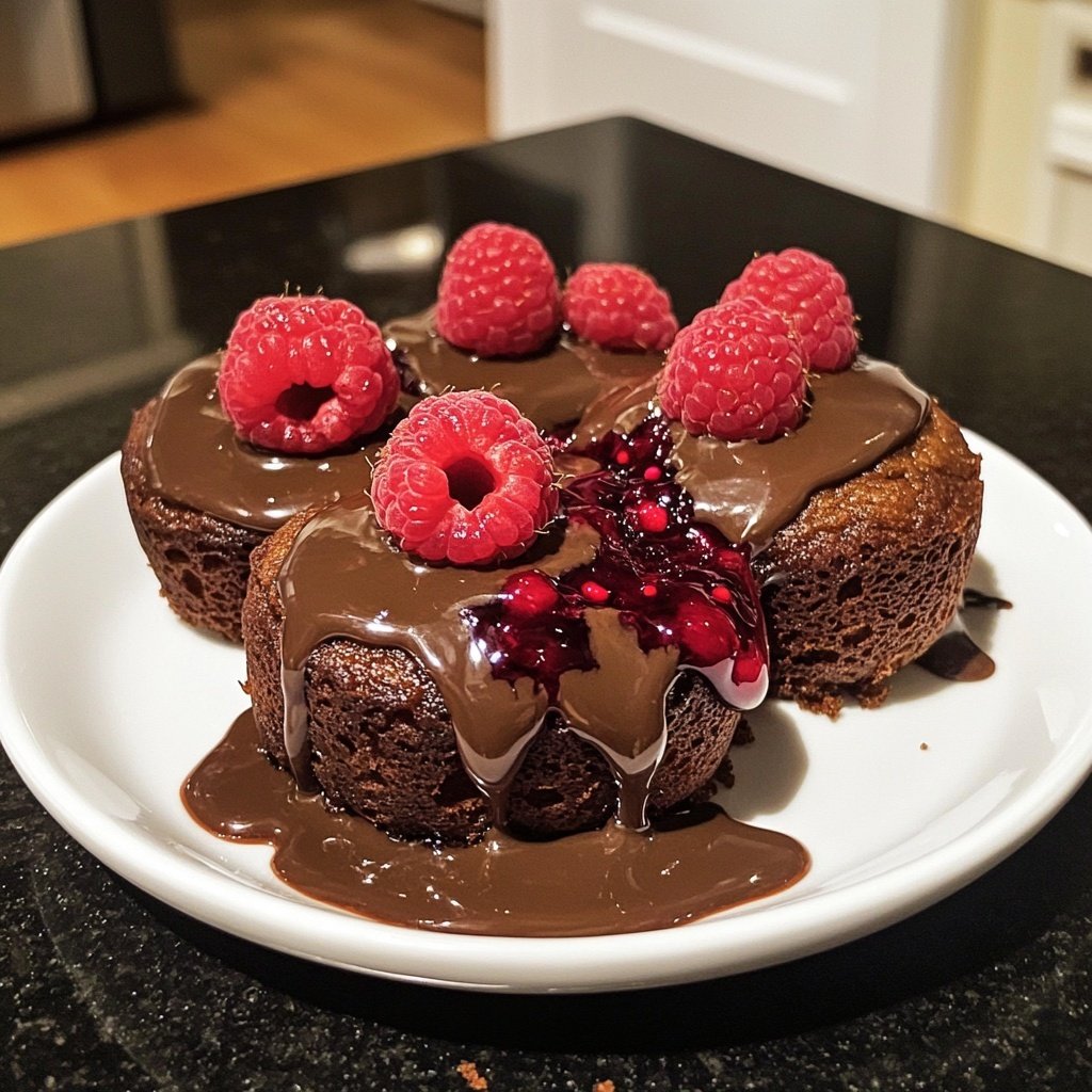 Chocolate Raspberry Lava Cakes