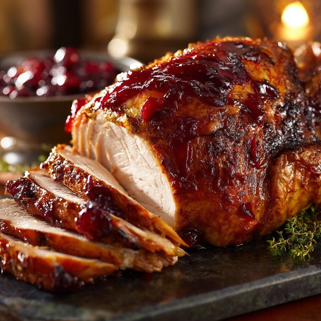 Roasted Turkey with Cranberry Glaze