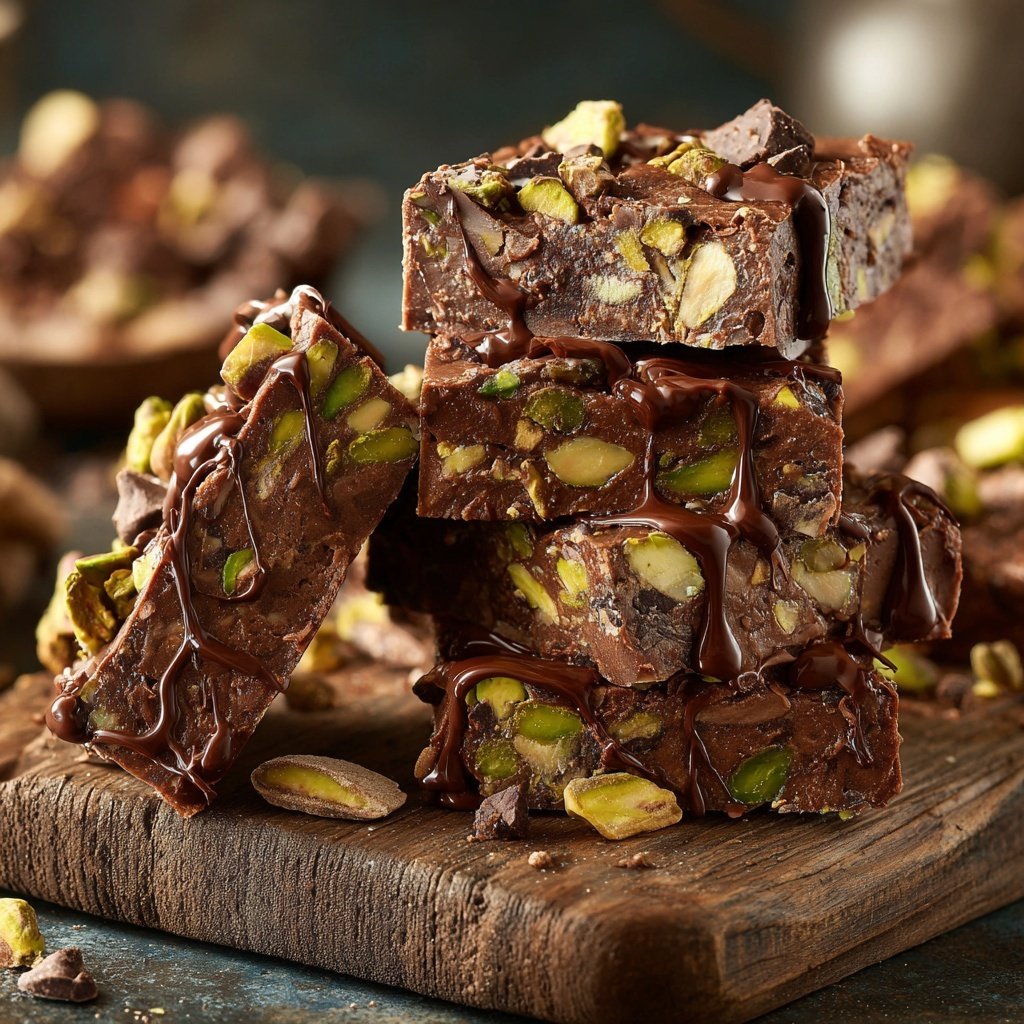 Chocolate Pistachio Snack Fudge